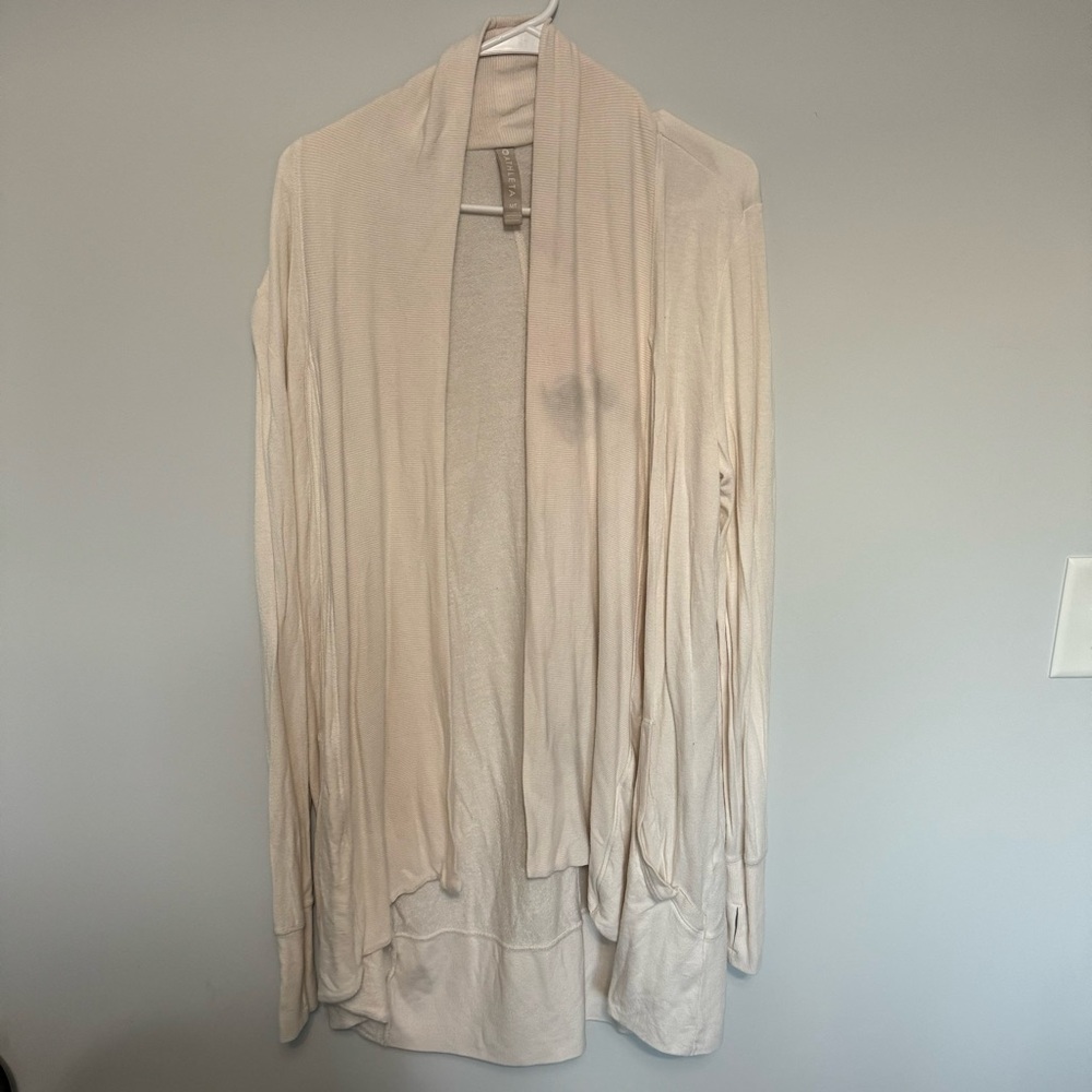 Athleta Cream Open Front Cardigan Sweater
